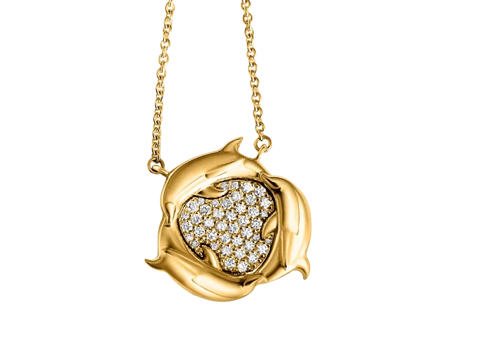 Nicolas of Palm Beach Gold Pendant with pave diamonds