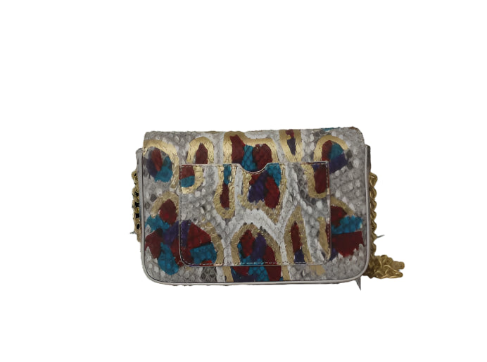 Ocean Breeze Mini Messenger – (Crème & Metallic Gold)